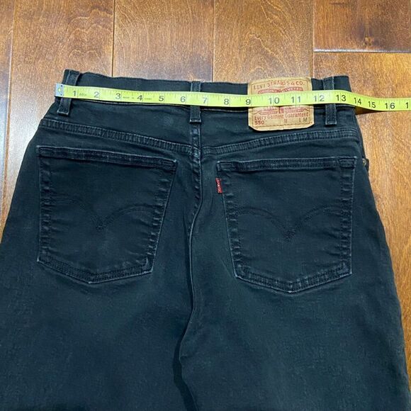 Levi's 550 Relaxed Tapered Vintage Y2K 2001 Black Denim Jeans Women's 12 - Picture 8 of 12